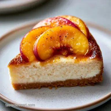 Fresh Peach No Bake Cheesecake for 12 Recipe Card