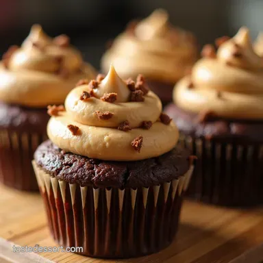 The Ultimate Fudge Brownie Cupcakes with Cookie Dough Frosting Recipe Card