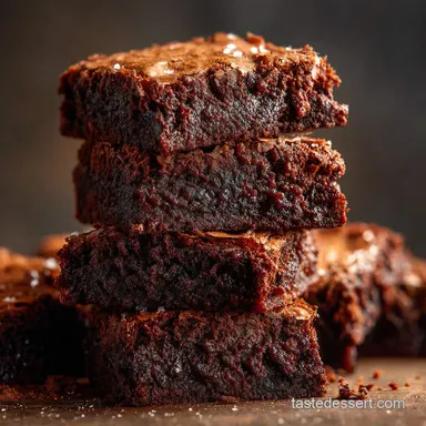 Brownies Recipe Seriously Fudgy CrinklyTop Squares from Scratch Recipe Card