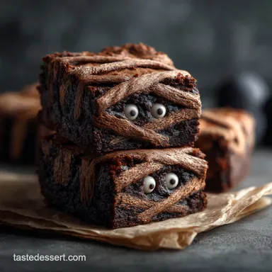 Halloween Mummy Brownies UltraFudgy Recipe for Spooky Treats Recipe Card