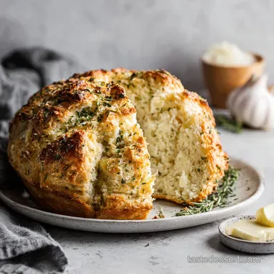 Garlic Herb Parmesan Sourdough Bread with 10 Servings Recipe Card