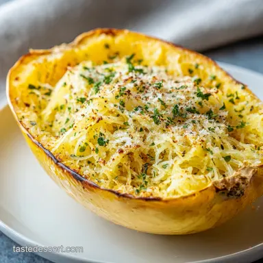 Spaghetti Squash Recipe with Garlic and Herbs for 4 Servings Recipe Card