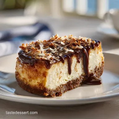 German Chocolate Cheesecake Recipe with Coconut Pecan Frosting Recipe Card