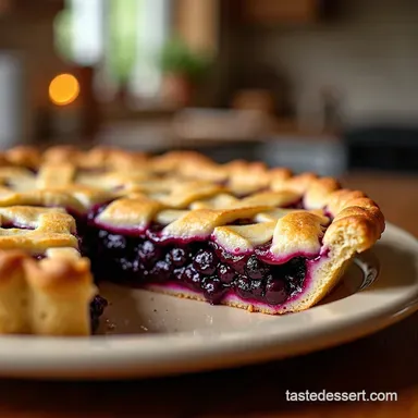 The Best Flaky Crust Blueberry Pie Recipe Summer Lattice Top Recipe Card
