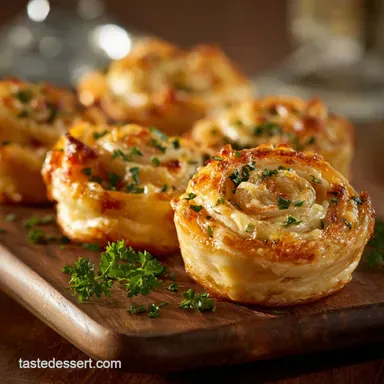 Party Appetizer Flaky Gouda Onion Pinwheels for Entertaining Recipe Card