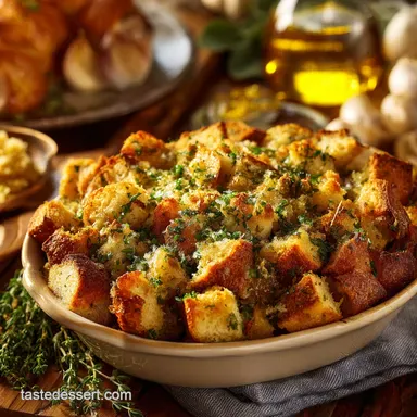 Grandmas Thanksgiving Stuffing: The Proper Herb Butter Classic Recipe Card