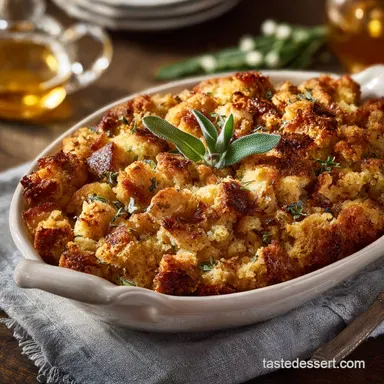 Grandmas Thanksgiving Stuffing: Proper Sage and Butter Recipe Recipe Card