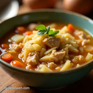 Grandmas Chicken Cabbage Soup A Bowl of Comfort Recipe Card