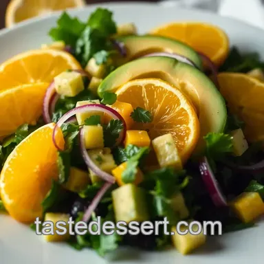 Easy Green Orange and Avocado Salad with Citrus Vinaigrette Recipe Card