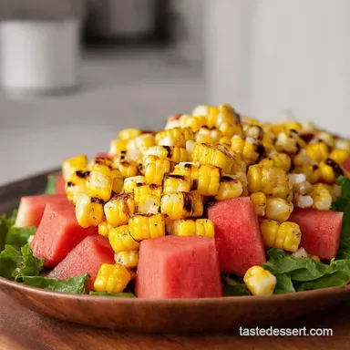 Grilled Corn Watermelon Salad Easy Summer Sides Recipe Card