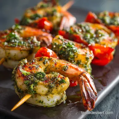 Grilled Pesto Shrimp Skewers: Easy 30-Minute Summer Dinner Recipe Card