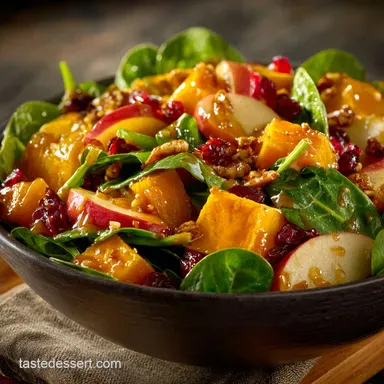 Harvest Fall Salad Butternut Squash Apple Maple Vinaigrette Recipe Recipe Card