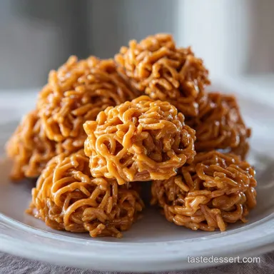 Haystack Cookies: No-Bake Butterscotch Chow Mein Noodle Recipe Recipe Card