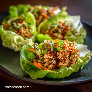Healthy Asian Chicken Lettuce Wraps Quick, Low-Carb Ready in 25 Mins Recipe Card