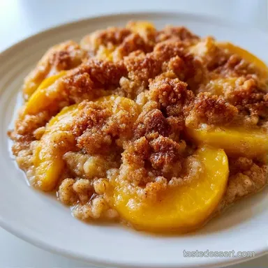 Healthy Peach Crisp Recipe with Oats Recipe Card