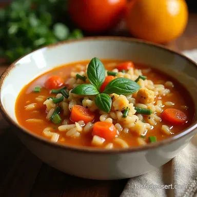 Hearty Vegetable Rice Soup Garden Goodness in a Bowl Recipe Card
