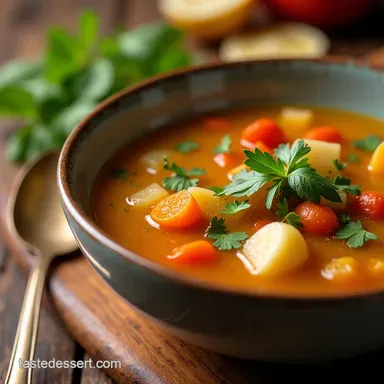 Homemade Vegetable Broth Soup A Hearty Healthy Recipe Recipe Card