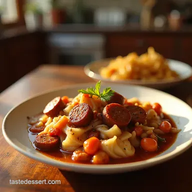Hearty Sausage Cabbage Stew A Taste of Home Recipe Card