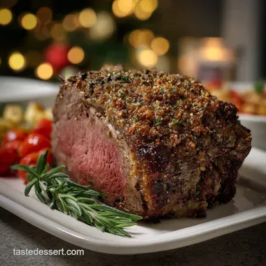 Christmas Eve Dinner Idea with Herb Crusted Prime Rib: Ruby Red Center Recipe Card