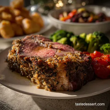 Christmas Eve Dinner Idea with Herb Crusted Prime Rib: Ruby Red Center