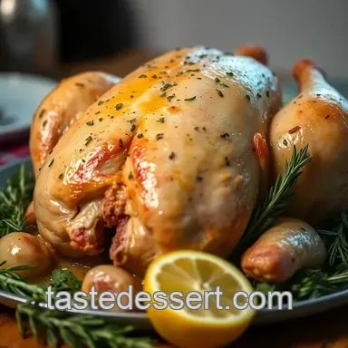 Herb-Infused Roast Chicken with Lemon and Garlic presentation
