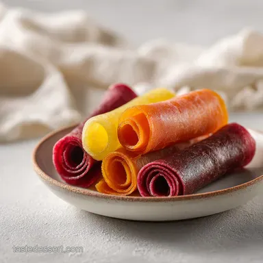 Fruit Leather Roll Ups: Strawberry Snack for 10 Servings Recipe Card