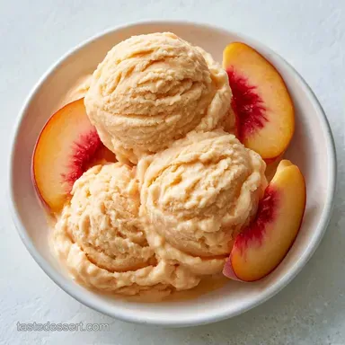 Peach Ice Cream with Fresh Peaches Recipe Card