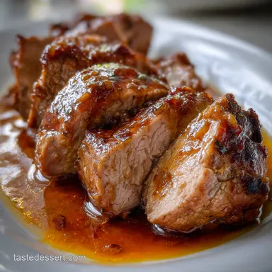 Slow Cooker Pork Tenderloin: Honey Garlic Flavor, Easy Dinner Recipe Card
