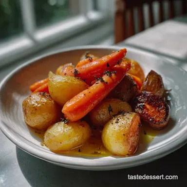 Christmas Side Dishes: Crispy Potatoes & Honey Carrots Recipe Card