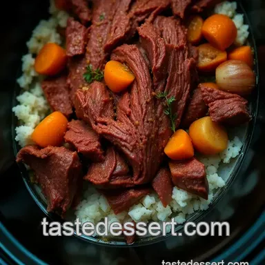 Irresistible Slow Cooker Corned Beef: Tender and Flavorful presentation