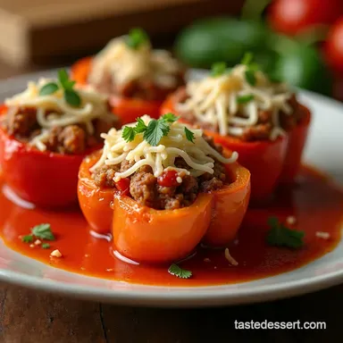 Mamma Mia Easy Italian Stuffed Peppers Recipe Recipe Card