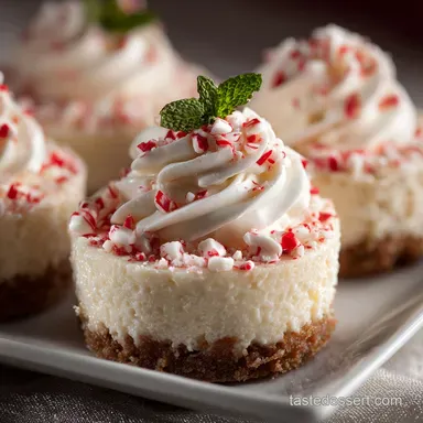 FussFree NoBake Peppermint White Chocolate Cheesecakes Festive Minis Recipe Card
