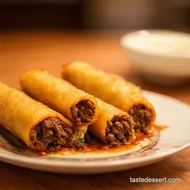 Korean Ground Beef Egg Rolls Ready Faster Than Bibimbap Recipe Card