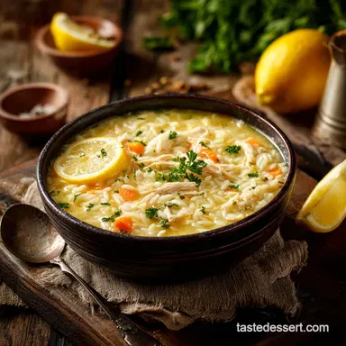 Lemon Chicken Orzo Soup: Classic Avgolemono Style (Velvety Smooth) Recipe Card