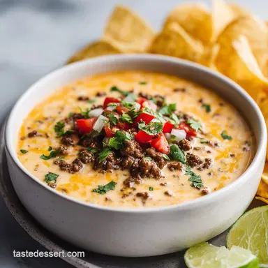 Loaded Queso Dip Recipe in 20 Minutes Creamy Recipe Card