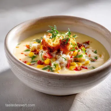 Crab and Corn Chowder Recipe: Luxurious Easy Coastal Comfort Recipe Card