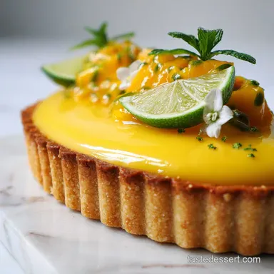 Mango Curd Tart Recipe with Lime: Crispy Baked Recipe Card