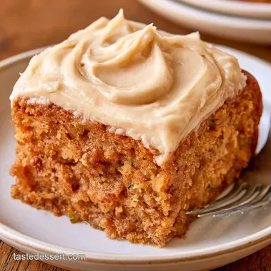 Maple Cream Cheese Zucchini Cake Baked Recipe Card