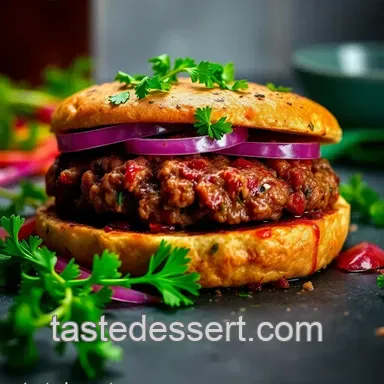 Mediterranean Lamb Burgers with Whipped Feta & Mint presentation