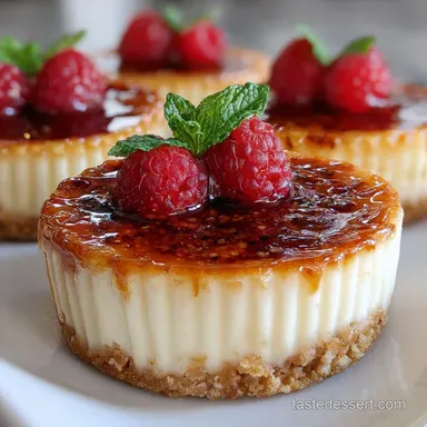 Mini Creme Brulee Cheesecakes for 12 Servings Recipe Card