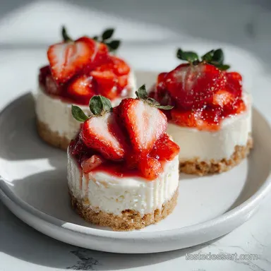 Mini Strawberry Cheesecakes No-Bake Ready in 30 Min Recipe Card