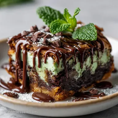 Mint Chocolate Brookies for 16 Servings | Baked Recipe Card