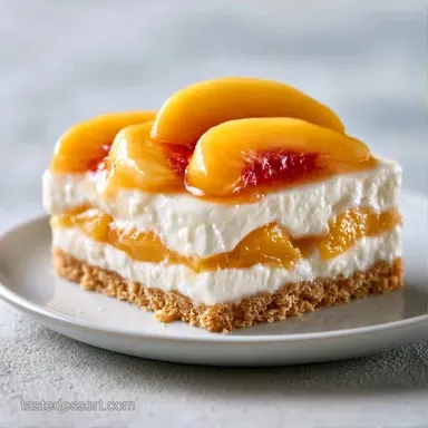 No Bake Peach Lasagna Dessert for 12 Recipe Card