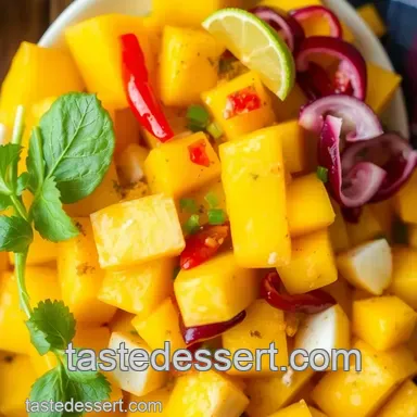 My Favorite No-Cook Mango Salad with Sweet Chili Lime: A Tropical Delight Recipe Card