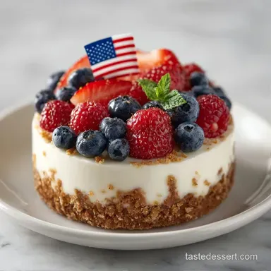 NoBake Flag Cheesecake: Velvety Smooth Recipe Card