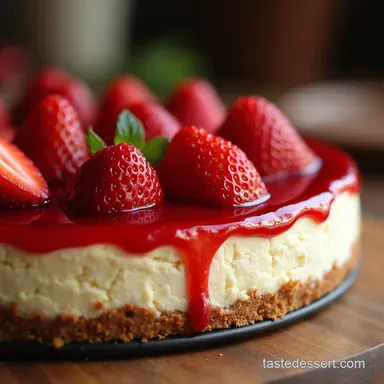 Foolproof NoBake Mascarpone Cheesecake with Strawberry Topping Recipe Card