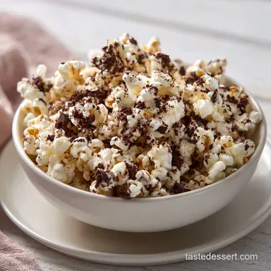 Oreo Popcorn Recipe with White Chocolate Recipe Card