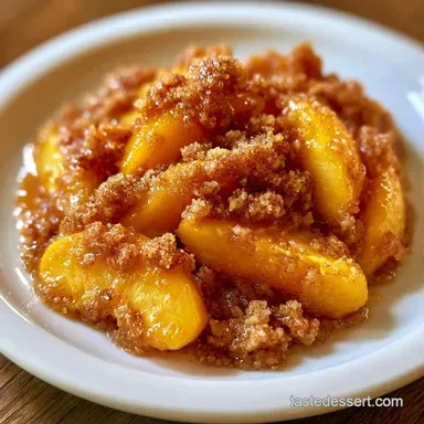 Oven Baked Peach Dessert in 45 Minutes Recipe Card