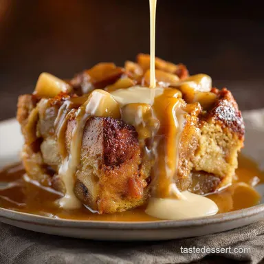 The Best Caramel Apple Bread Pudding Recipe Silky Custard Recipe Card