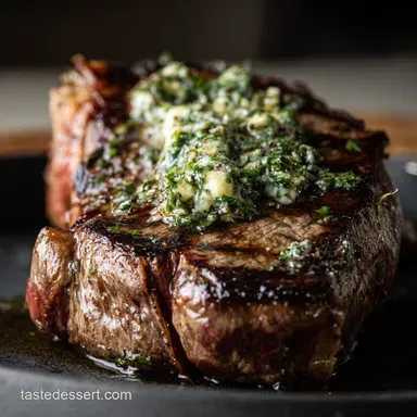 Juicy Sirloin Top Steak Garlic Herb Butter Perfection Recipe Card